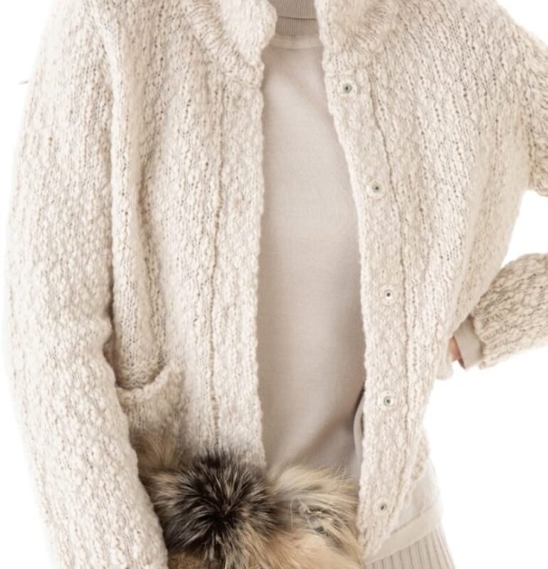 cardigan con bottoni panna di frida madè
