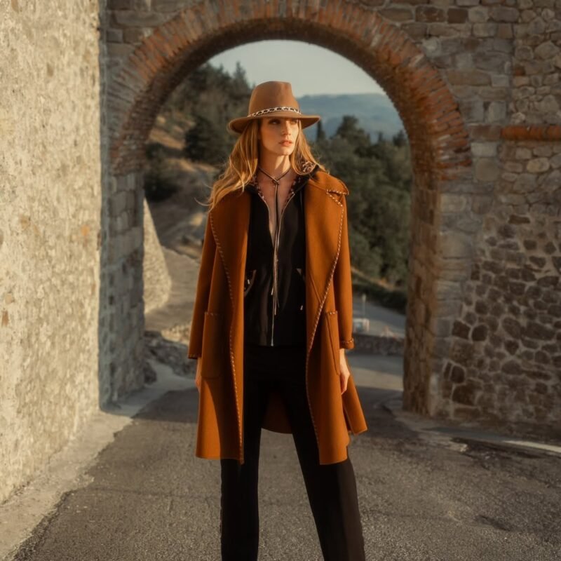 cappotto donna elegante color cammello Anna Fashion