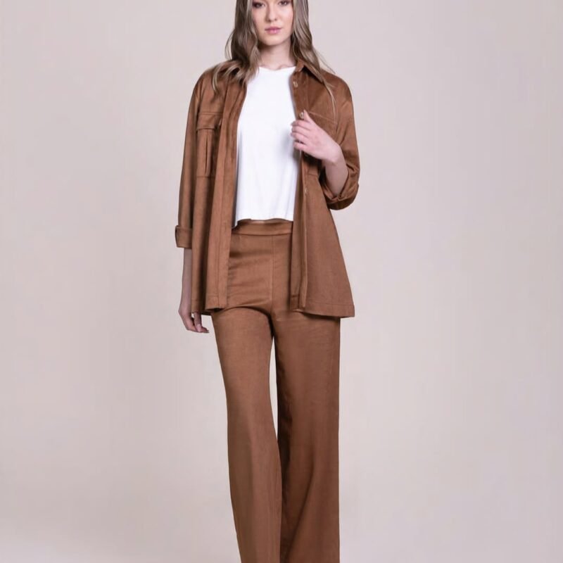 tailleur donna elegante cammello giacca pantalone Anna Fashion
